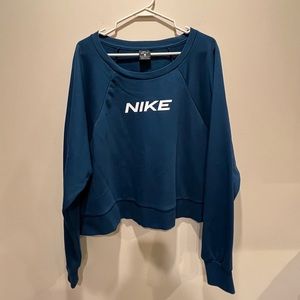 Turquoise Nike Cropped Sweatshirt